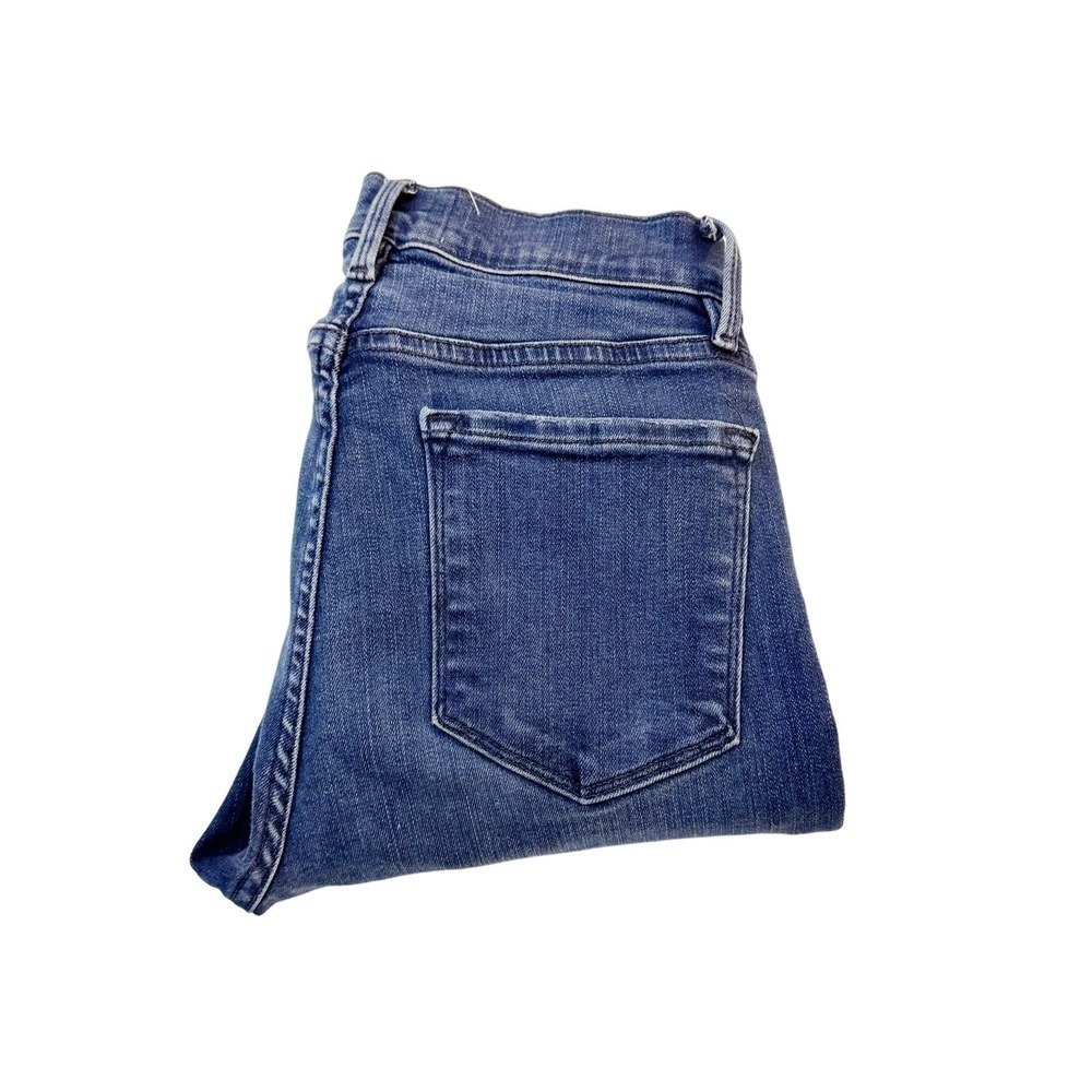 Frame Le Skinny de Jeanne Crop Denim Jeans Frayed Hem Size 27